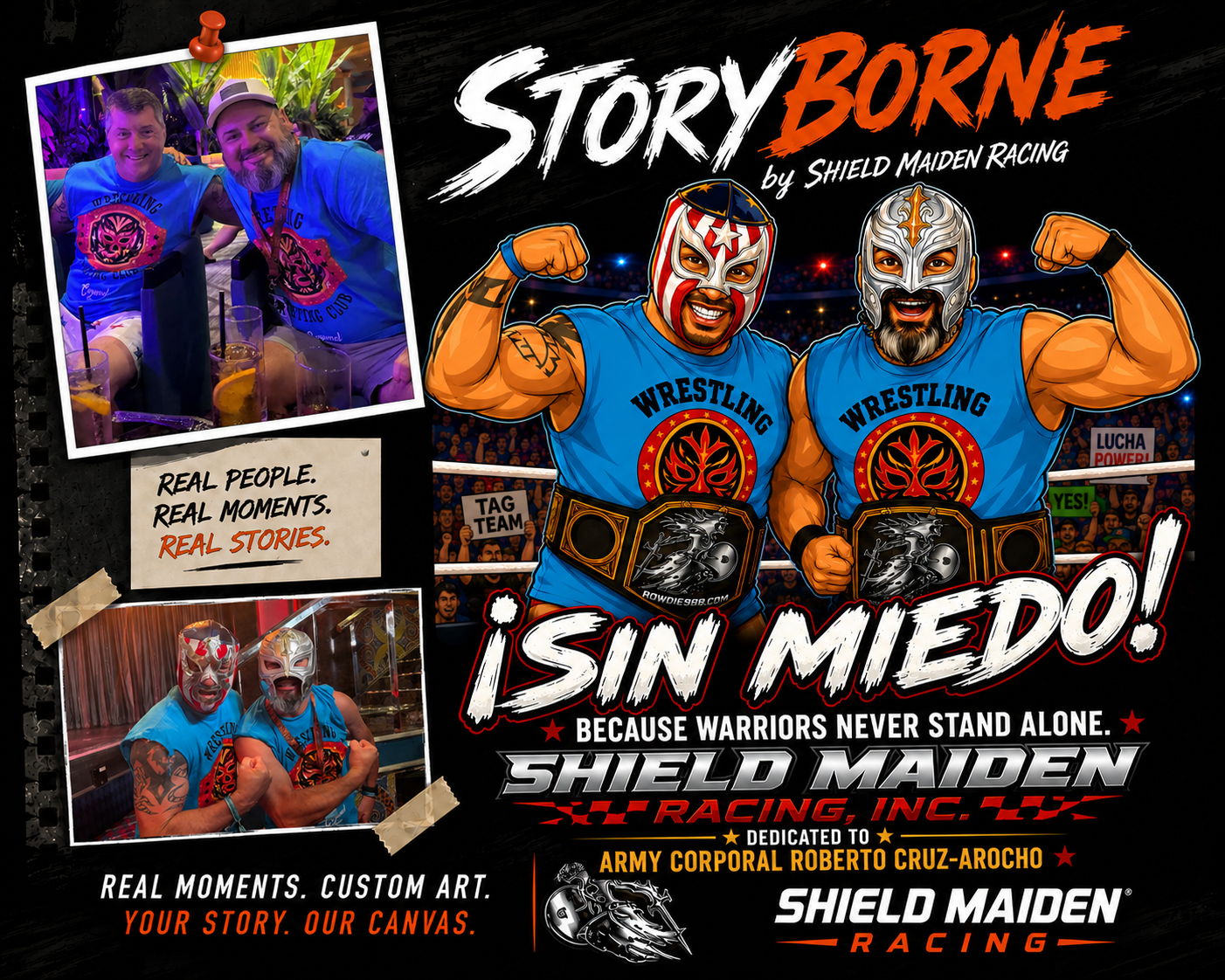 Sin Miedo Storyborne artwork created from two original photographs